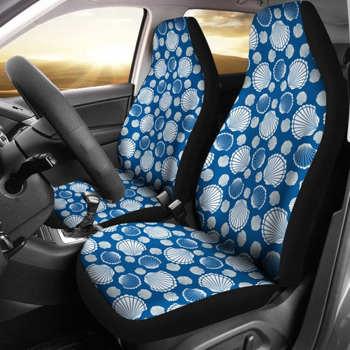 Beach Sea Shell Blue Print Universal Fit Car Seat Covers