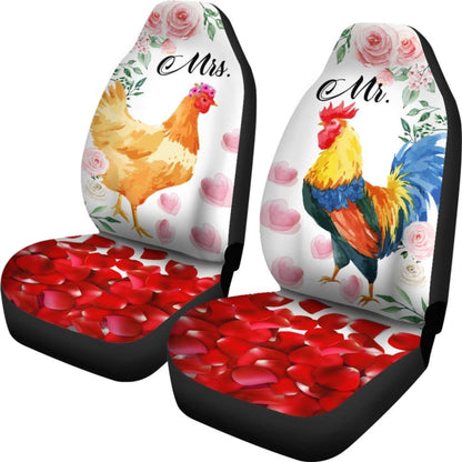 Mr And Mrs Chicken Car Seat Cover
