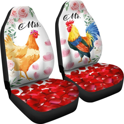 Mr And Mrs Chicken Car Seat Cover