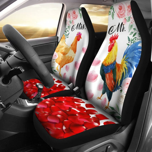 Mr And Mrs Chicken Car Seat Cover