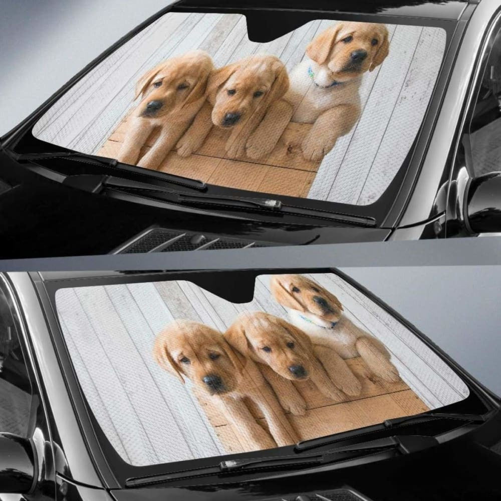 Cute Puppies Golden Retriever HdK Car Sun Shade
