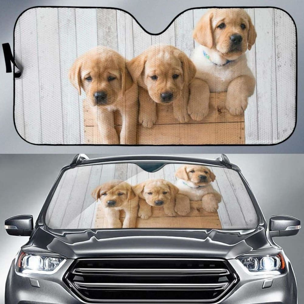 Cute Puppies Golden Retriever HdK Car Sun Shade