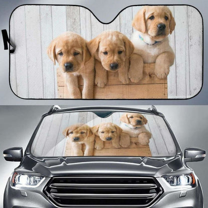 Cute Puppies Golden Retriever HdK Car Sun Shade