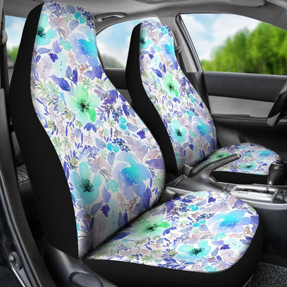 Floral Watercolor Purple Feminine Car Seat Cover
