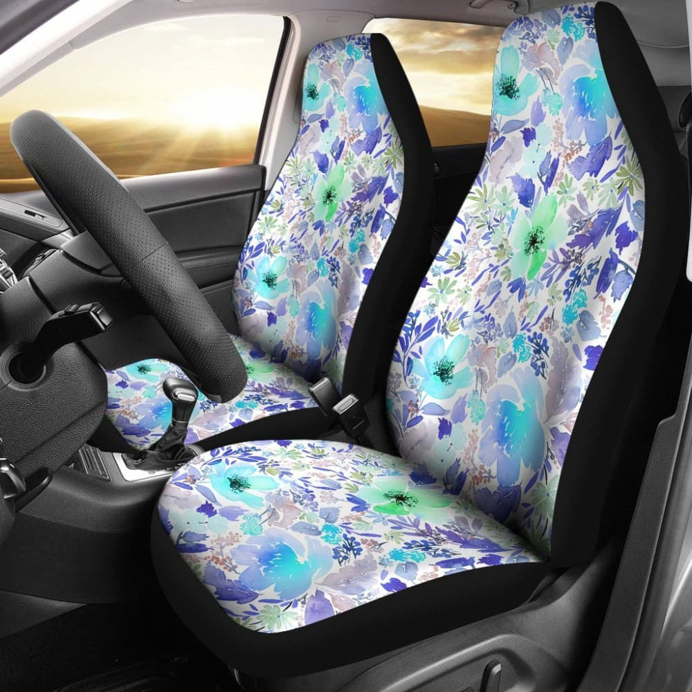Floral Watercolor Purple Feminine Car Seat Cover