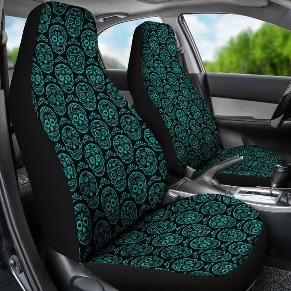 Set Of Sugar Skull Car Seat Covers