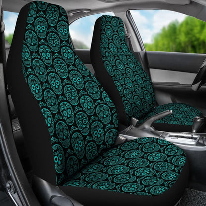 Set Of Sugar Skull Car Seat Covers