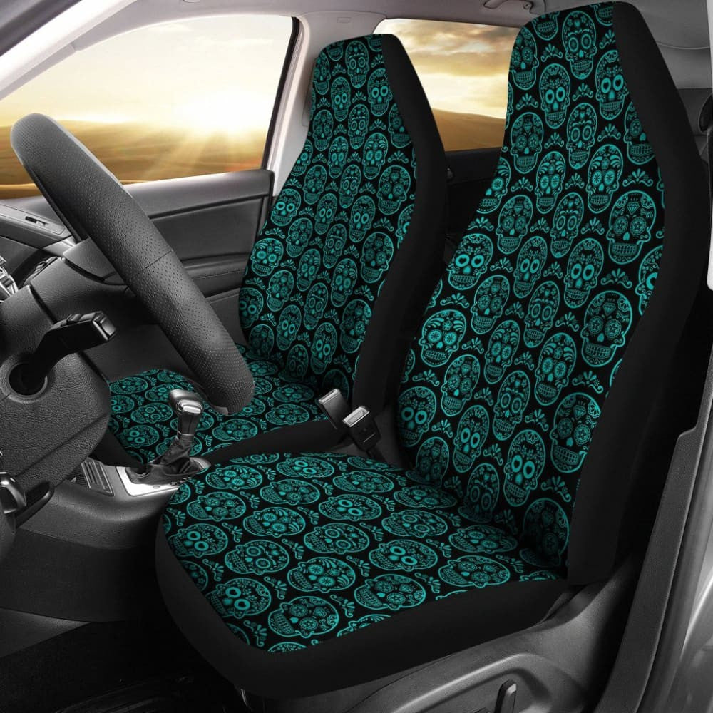 Set Of Sugar Skull Car Seat Covers