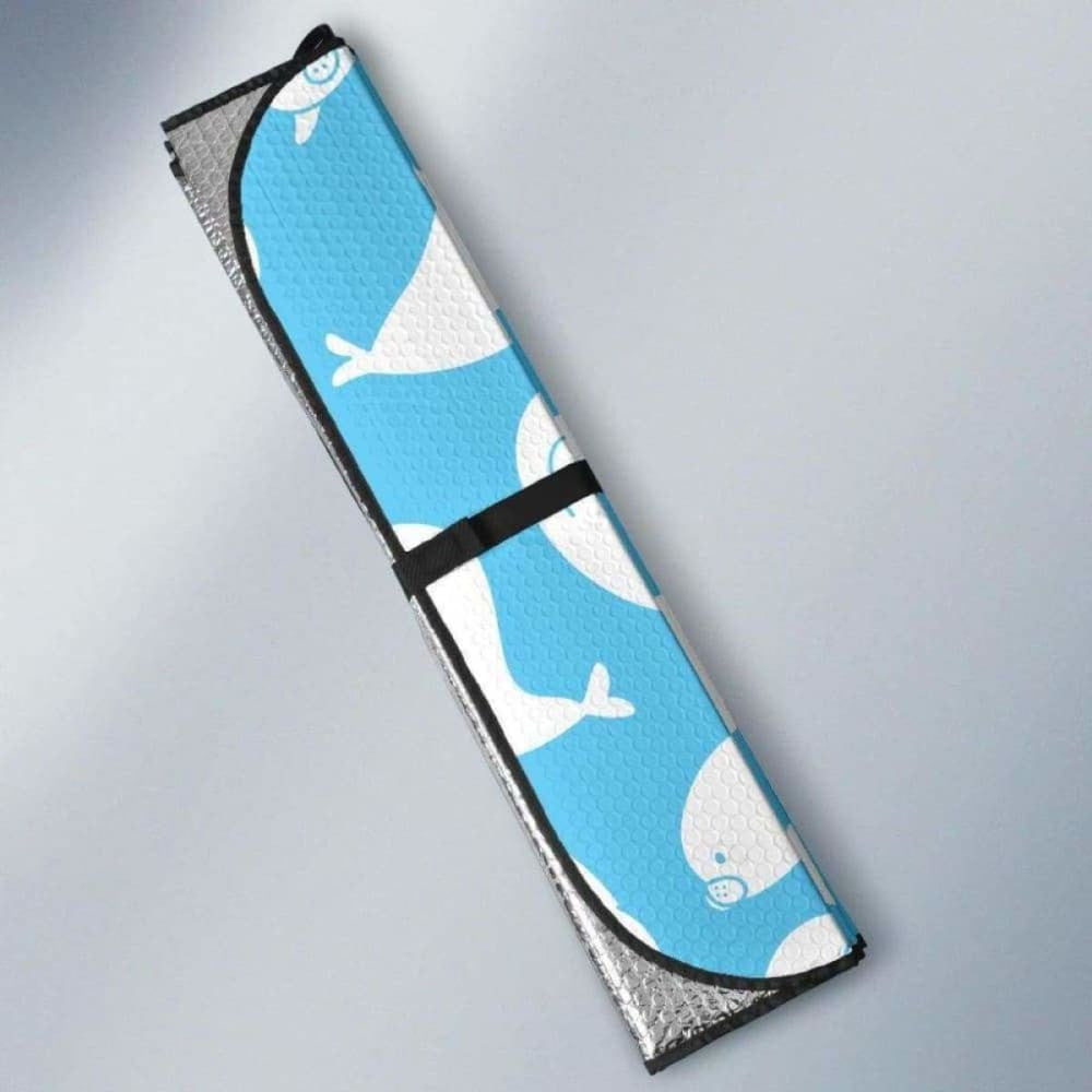Cute White Sea Lion Seals Pattern Car Auto Sun Shades
