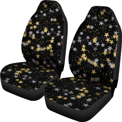 Gold & Silver Stars Car Seat Covers