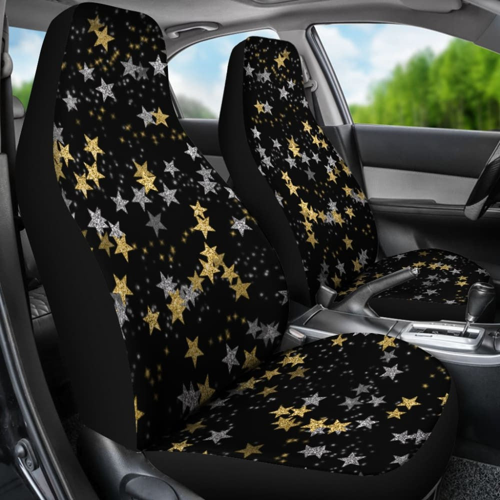 Gold & Silver Stars Car Seat Covers