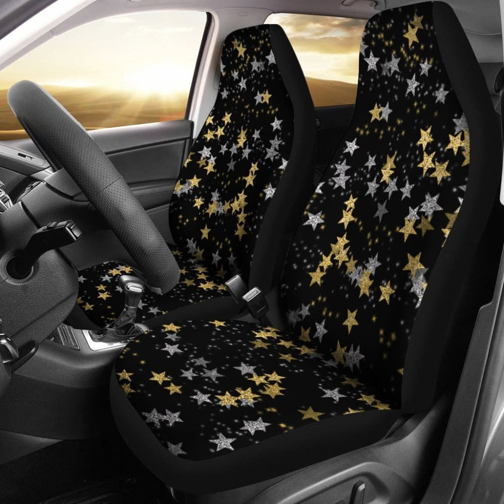 Gold & Silver Stars Car Seat Covers