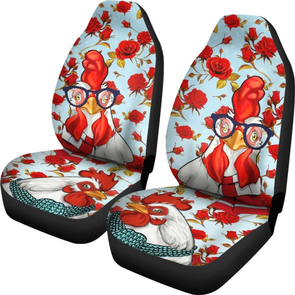 Chicken And Roses Car Seat Covers
