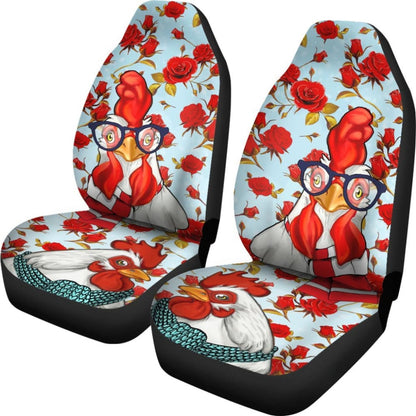 Chicken And Roses Car Seat Covers