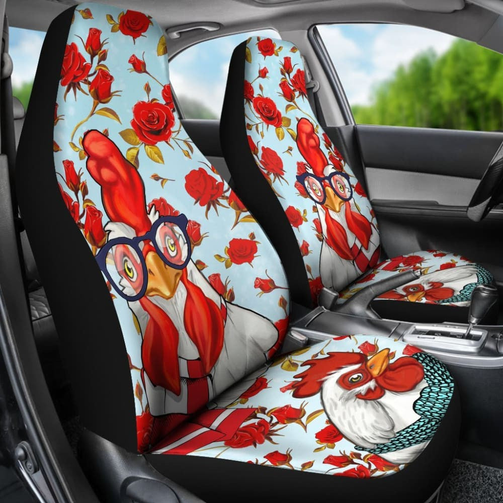Chicken And Roses Car Seat Covers