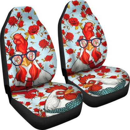 Chicken And Roses Car Seat Covers