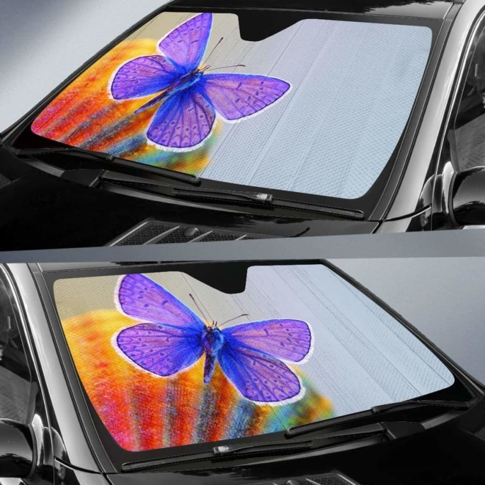 Butterfly_Blue_White_Wings Sun Shade amazing best gift ideas