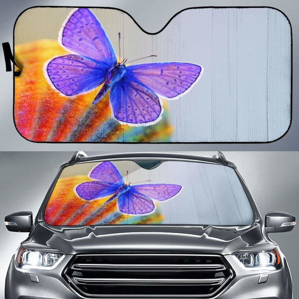 Butterfly_Blue_White_Wings Sun Shade amazing best gift ideas