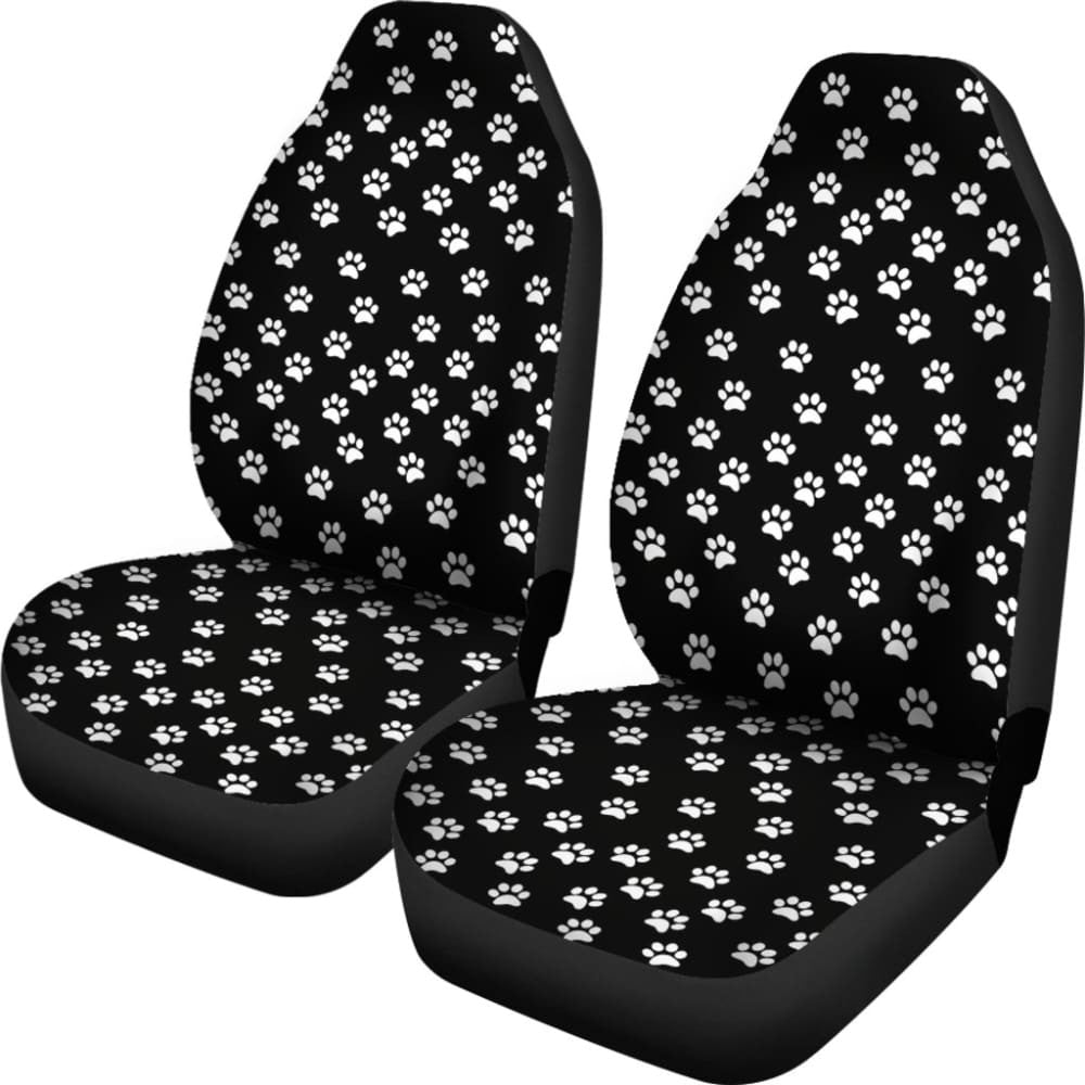 Paw Prints Black Car Seat Covers