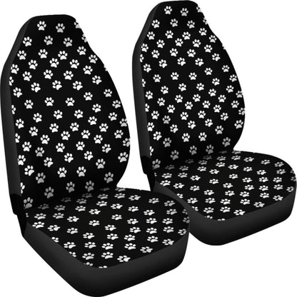 Paw Prints Black Car Seat Covers