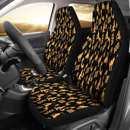 Trick Or Treat Black Orange Cat Boo Car Seat Covers