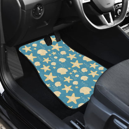Blue With Sea Shell Pattern Car Floor Mats