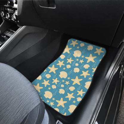 Blue With Sea Shell Pattern Car Floor Mats