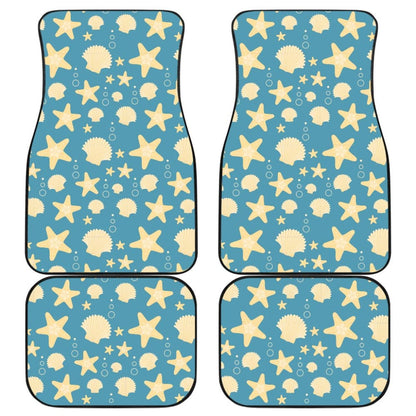 Blue With Sea Shell Pattern Car Floor Mats