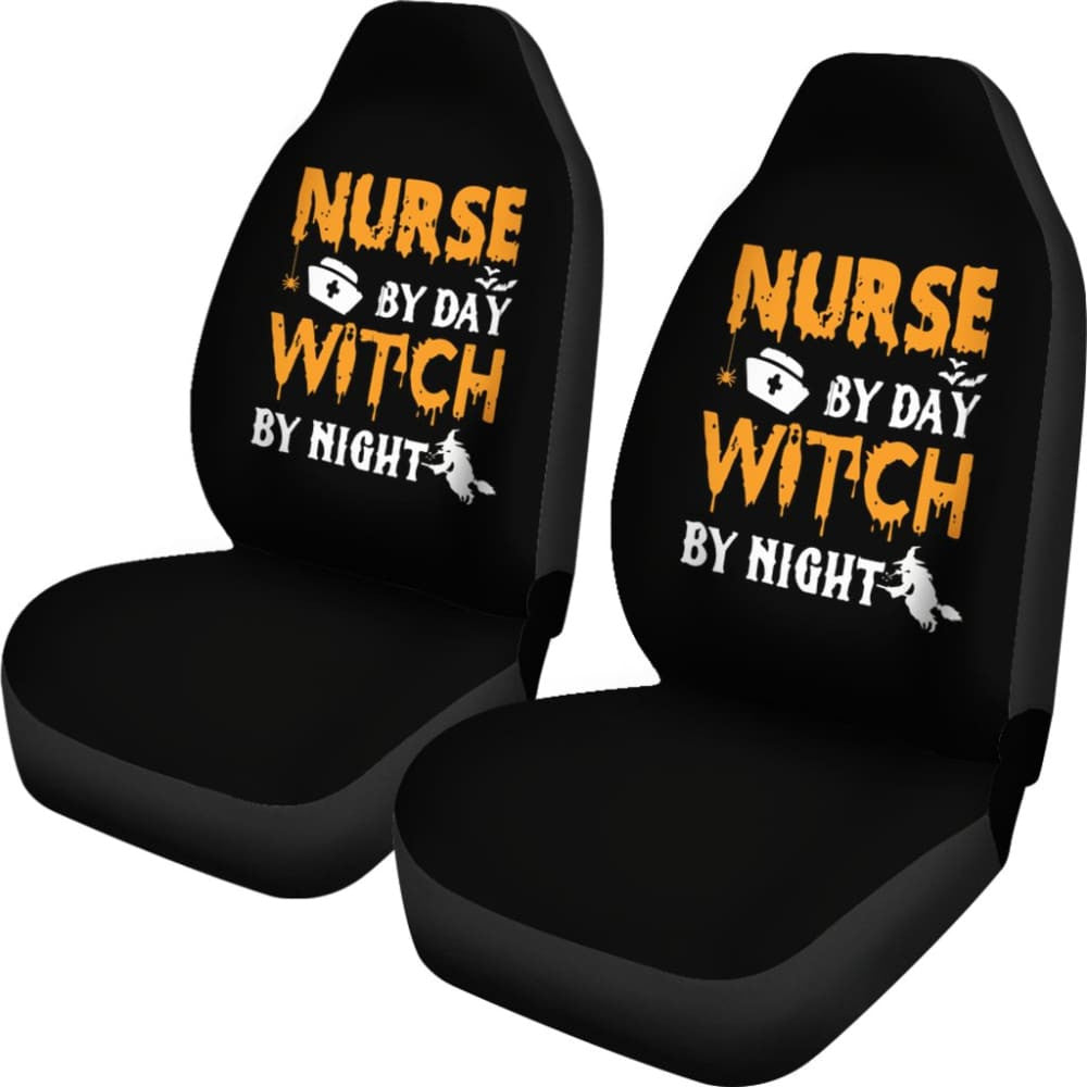 Nurse By Day, Witch By Night Halloween Gift Car Seat Covers