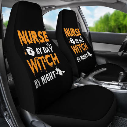 Nurse By Day, Witch By Night Halloween Gift Car Seat Covers