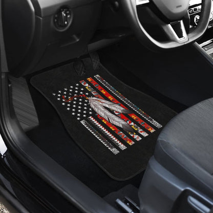 Native Feather American Flag Car Floor Mats Accessories