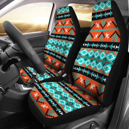 Orange & Blue Aztec Car Seat Covers