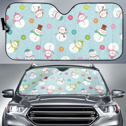 Cute Snowman Snowflake Pattern Car Auto Sun Shades
