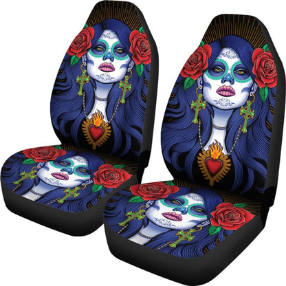 Pcs Sugar Skull Girl Car Seat Covers