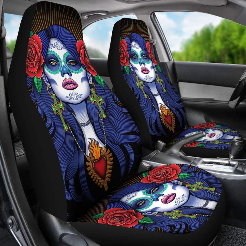 Pcs Sugar Skull Girl Car Seat Covers