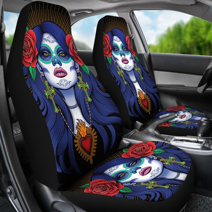 Pcs Sugar Skull Girl Car Seat Covers