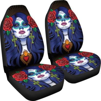 Pcs Sugar Skull Girl Car Seat Covers