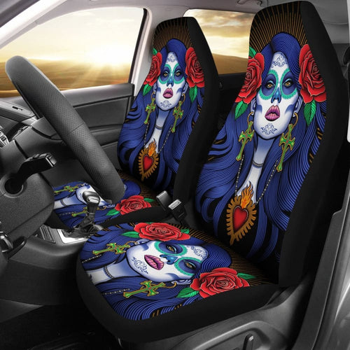 Pcs Sugar Skull Girl Car Seat Covers