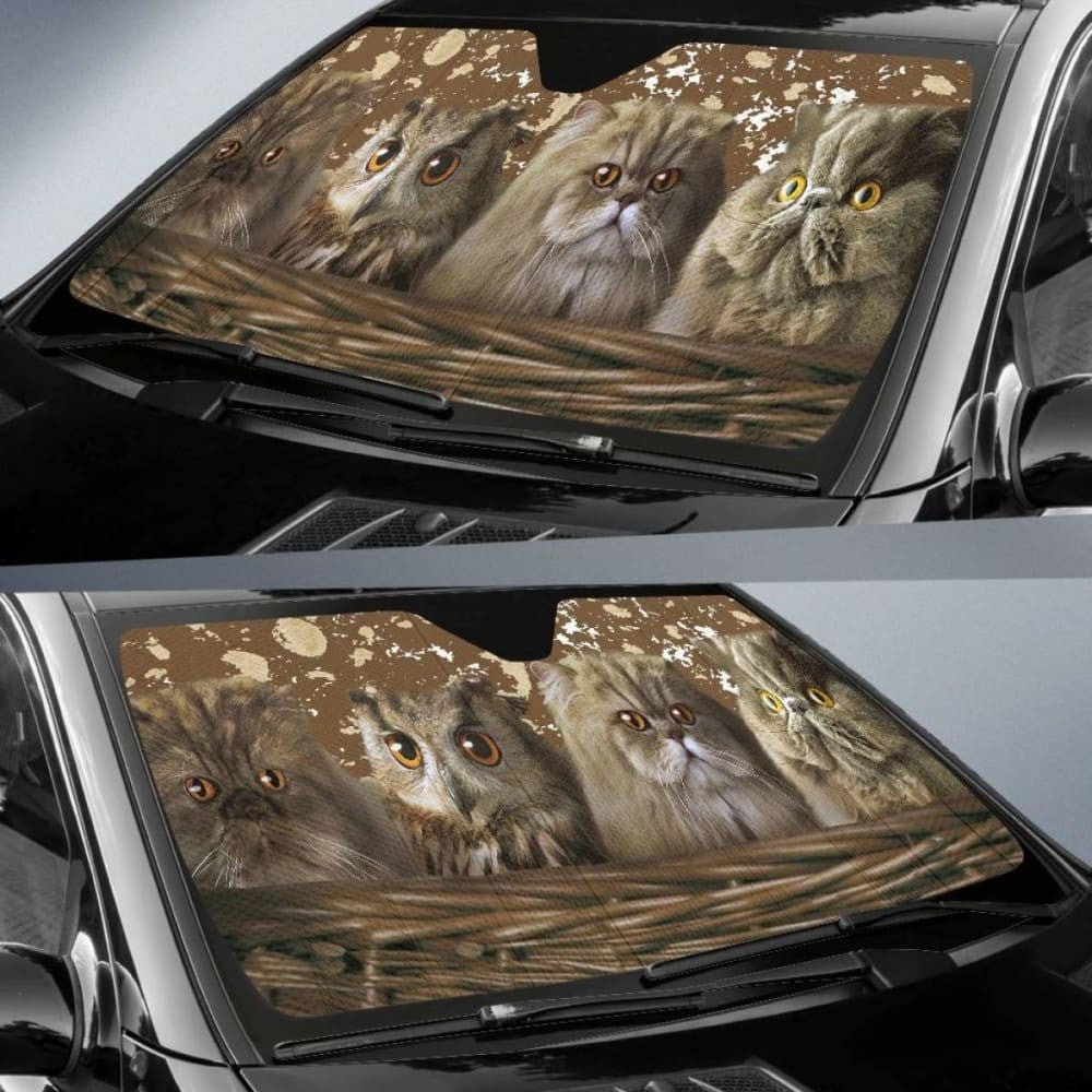 Cats And Owl Auto Sun Shade