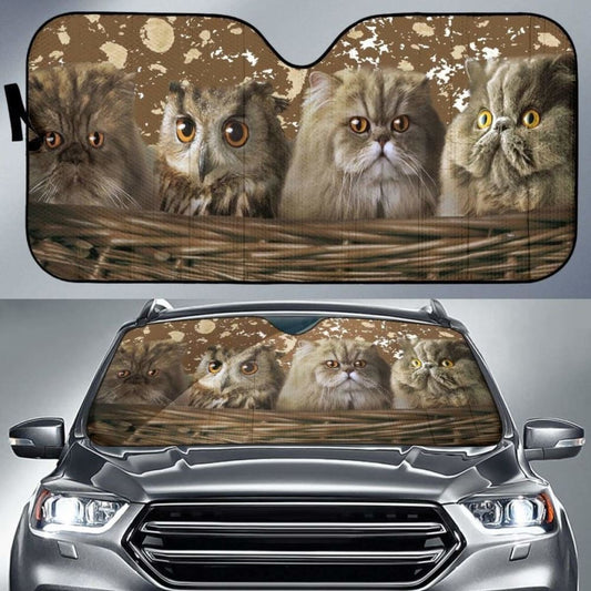 Cats And Owl Auto Sun Shade