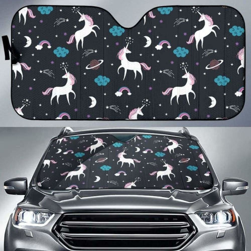 Unicorn Rainbows Moon Clound Star Pattern Car Auto Sun Shades