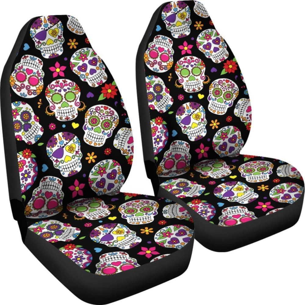 Colorful Sugar Skull Car Seat Covers