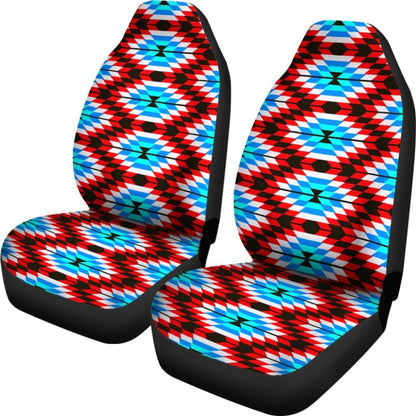 Colorful Blue And Red Aztec Design
