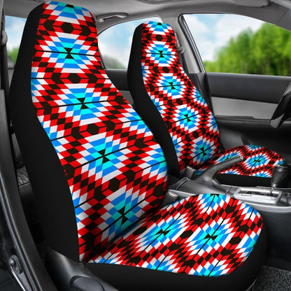 Colorful Blue And Red Aztec Design