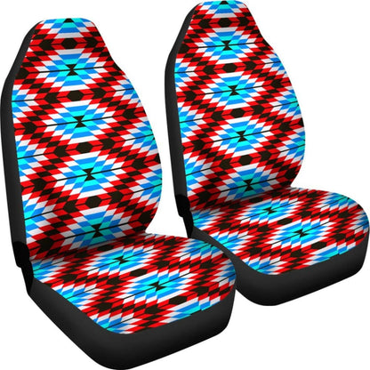 Colorful Blue And Red Aztec Design