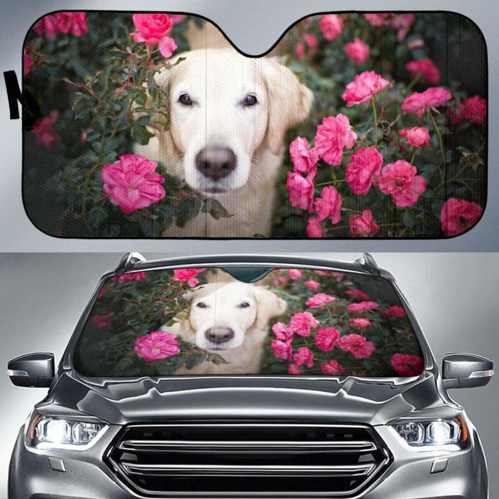 Golden Retriever Roses  HdK Car Sun Shade
