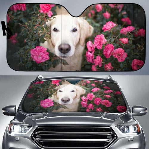Golden Retriever Roses  HdK Car Sun Shade