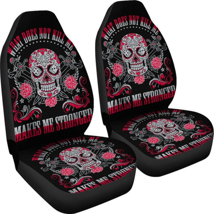 Set Of Sugar Skull Car Seat Cover Day Of The Dead
