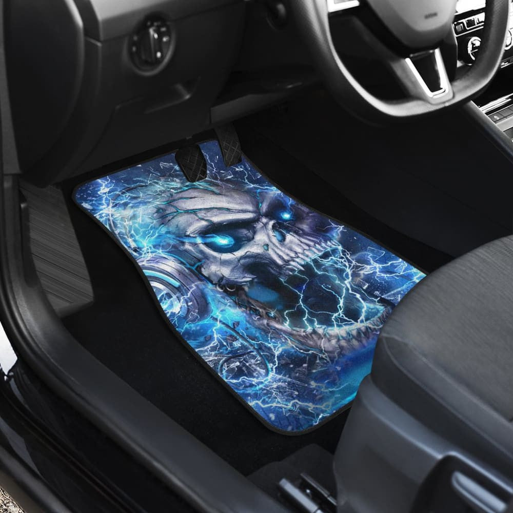 Amazing Blue Music Headphone Gothic Skull Car Floor Mats
