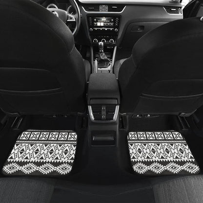 Aztec Pattern Black And White Car Mat